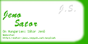 jeno sator business card
