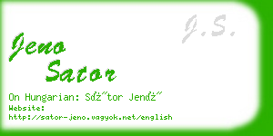 jeno sator business card